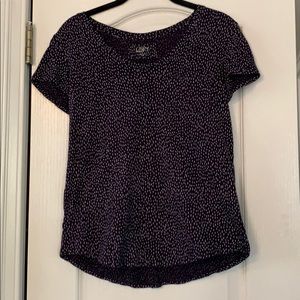 LOFT navy and white short sleeve tee